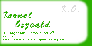 kornel oszvald business card